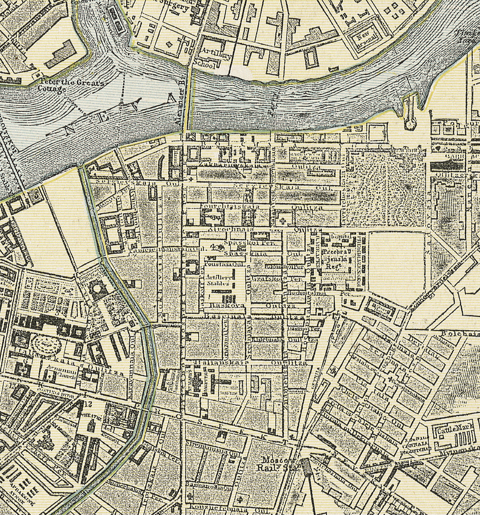 1887 Reimpresión del mapa de San Petersburgo Rusia Etsy