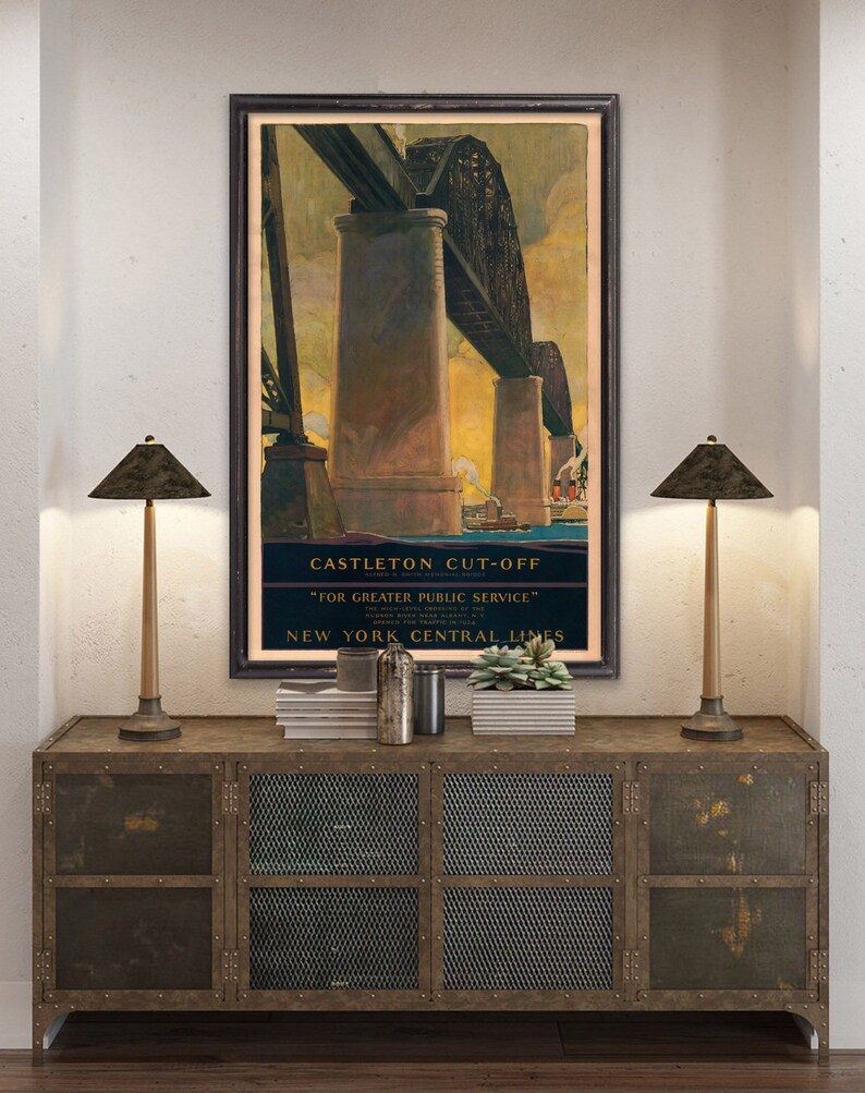 1924 Castleton Cut-off New York Central Lines Poster Reprint - Bridge ...