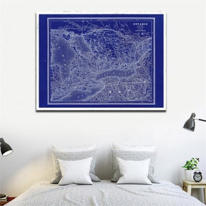 1887 Ontario map reprint, vintage Ontario province map reprint, 4 large sizes to 40x30&quot; and 3 color choices - sold UNFRAMED