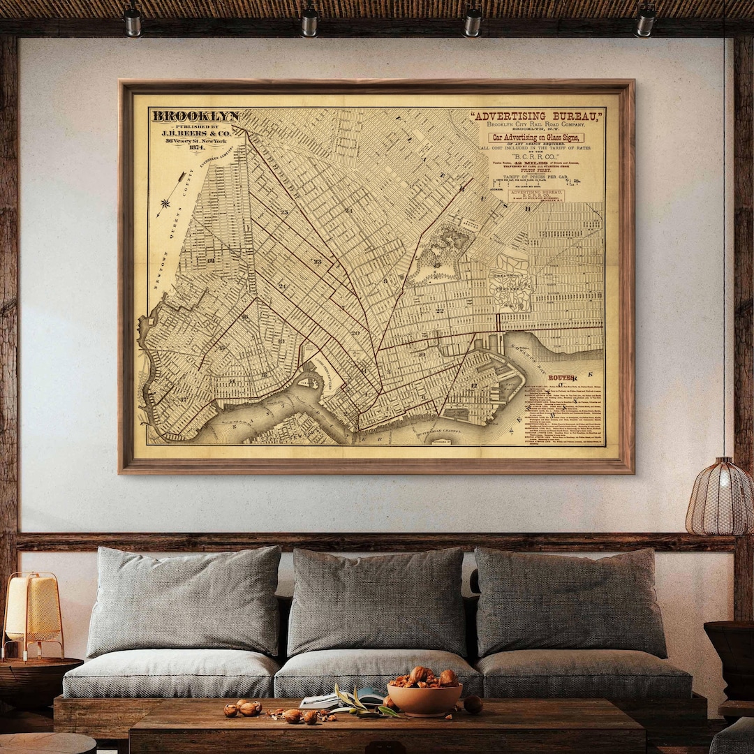 1874 Brooklyn Map Reprint Vintage Brooklyn NY Railroad Map Reprint 1874-brooklyn-map-reprint-vintage-brooklyn-ny-railroad-map-reprint