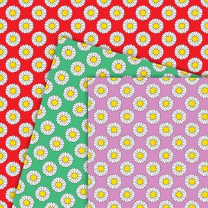 Daisy Digital Paper Flower Digital Paper Daisy Pattern Floral Scrapbook ...