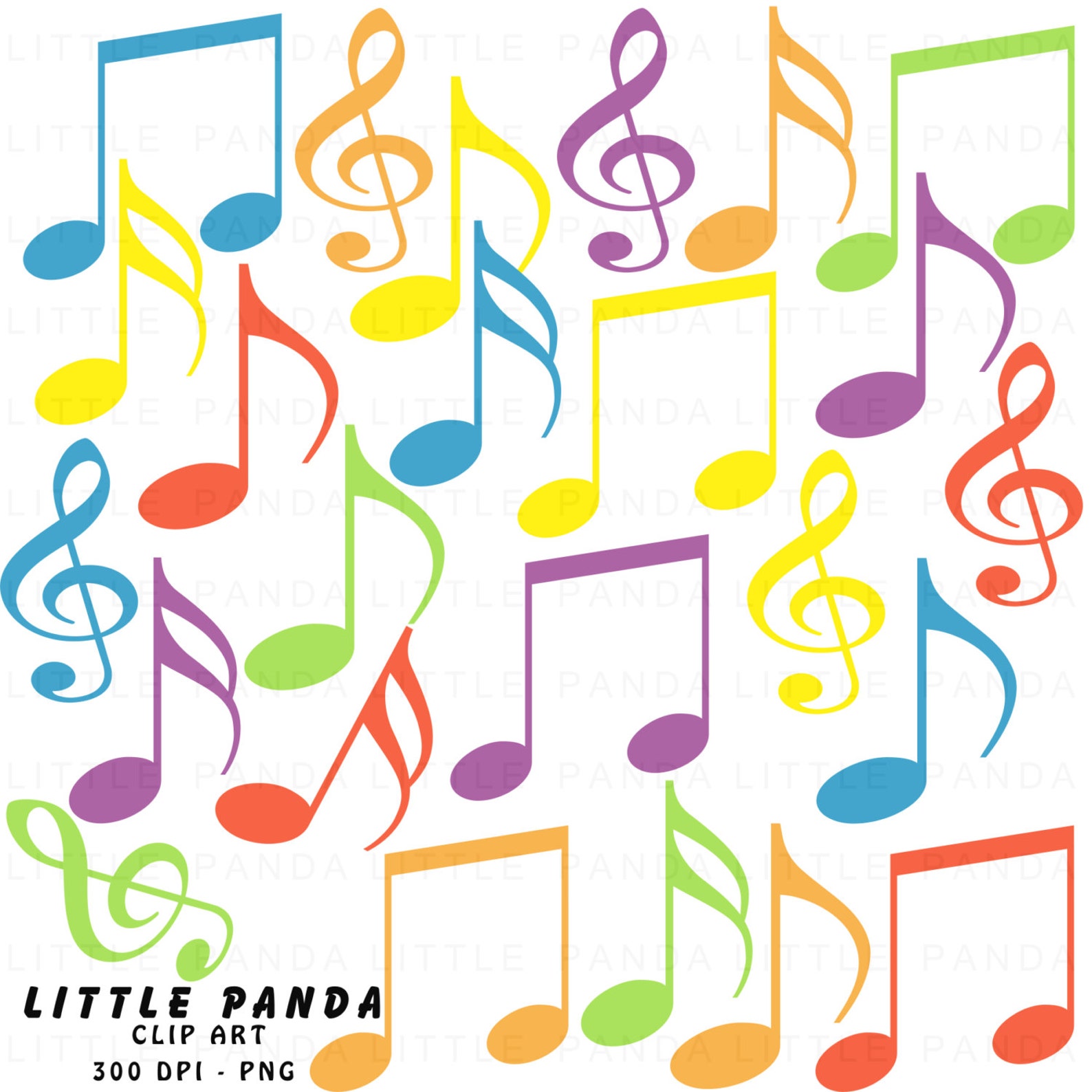 Music Notes Digital Clip Art - Personal and Commercial Use - Instant ...