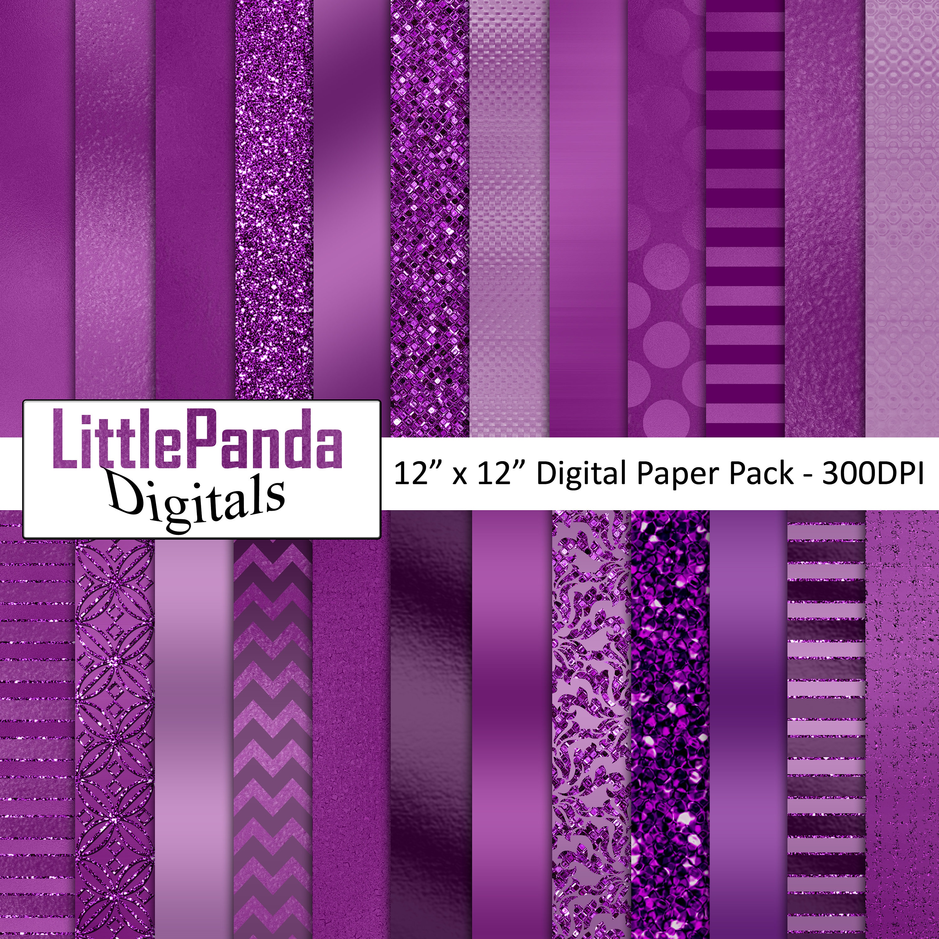 Field of Purple - Foglio Singolo per Scrapbooking 12x12 
