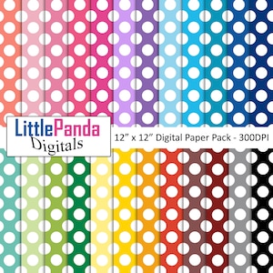 Polka dots digital paper, scrapbook papers, wallpaper, background, commercial use - D452