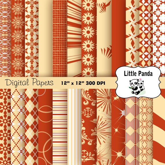 Chili Powder and Honey  Digital Scrapbooking Papers 24 jpg files 12 x 12 - Instant Download - D158