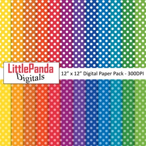 Polka puntos papel digital fondo colores primarios papel papel papel artesanías comercial uso D634