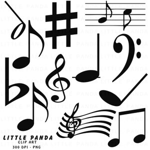 Clip-art digital de notas musicais - Uso pessoal e comercial - Download instantâneo - C71