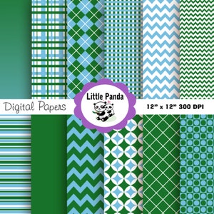 Campo da golf Digital Paper Pack Scrapbook Papers - file jpg 12 12x12 - Personal e uso commerciale - Instant Download - D62