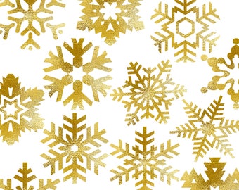 Gold snowflake clipart png christmas new years frozen scrapbooking overlay snow winter card making invitations commercial use D598