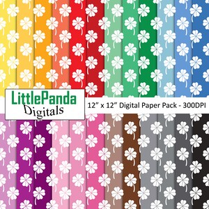 St. Patrick's Day numérique papier papier trèfle motif trèfle papier ferraille quatre feuilles trèfle artisanat d'arrière-plan utilisation commerciale D665