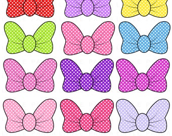 Minnie Mouse Bows Digital Clip Art - Personal and Commercial Use - Instant Download - D333