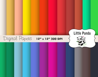 Solid Digital Paper Pack Scrapbook Papers 24 Jpg Files 12 X - Etsy