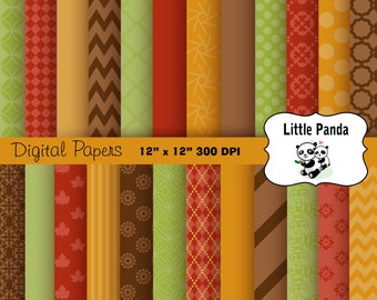 Thanksgiving Digital Papers  24 jpg files 12 x 12 - Instant Download - D178