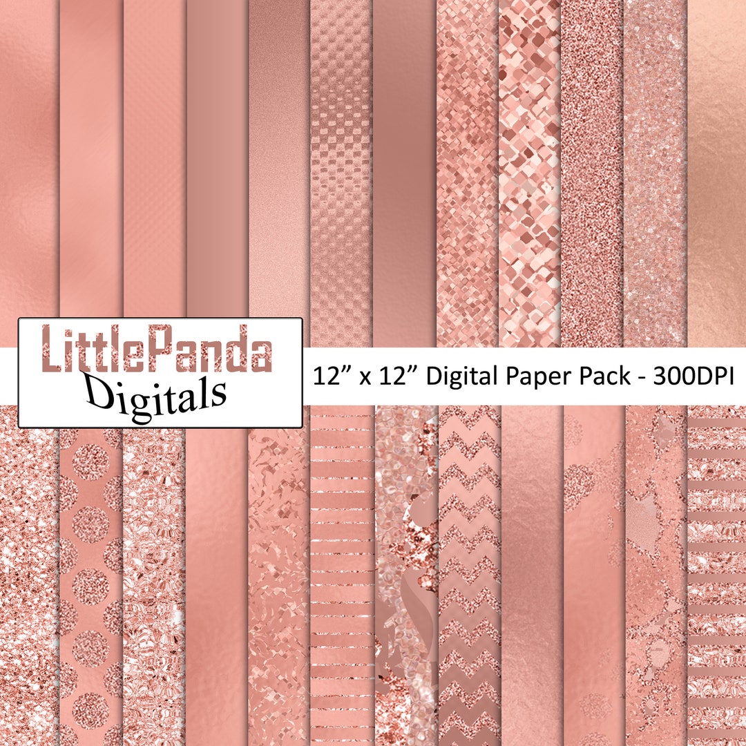 NEW Rose gold Embossed Digital Paper:Pink Lace Paper Pack