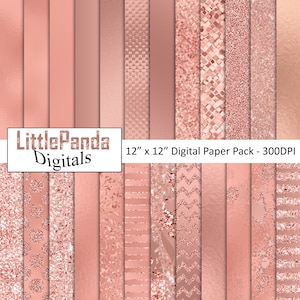 Rose Gold Digitalpapier, Scrapbook Papier, erröten rosa, Rose funkeln, Rose Gold Folie Papier, Metall, Rose Gold Metallic, kommerzielle Nutzung D564