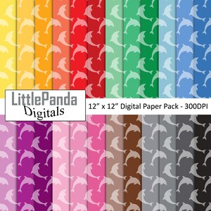 Delphin digitales Papier, unter dem Meer Scrapbook Papier, Meer Tier Muster, Delphin Hintergrund Sommer, Regenbogenfarben, kommerzielle Nutzung D742