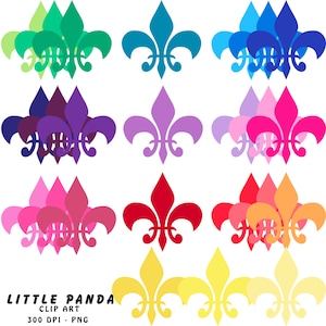 Arc-en-Fleur De Lis avec Clip Art - utilisation personnelle et commerciale - Téléchargement instantané - C46