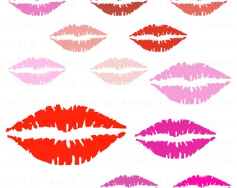 Valentine Kisses Digital Clip Art - Personal and Commercial Use - Instant Download - C70