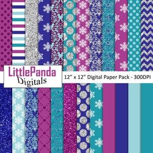 Gefrorene digitales Papier, gefrorene Scrapbook Papiere, kommerzielle Nutzung, Glitzer, Polka Dots, Damast, Streifen, gefrorene Partei Hintergründe D759