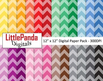 Chevron digital paper, chevron background, chevron patter, paper crafts, diy invitations, rainbow colors, commercial use D722