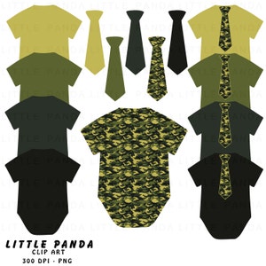 Camouflage Bodysuit and Ties Digital Clip Art - Personal and Commercial Use - Instant Download - C53