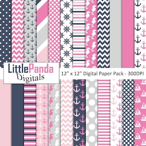 nautische digitales Papier, Scrapbook Papiere, Tapeten, Hintergrund, bedruckbares Papier, kommerzielle Nutzung - D479