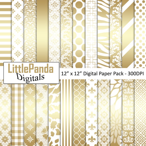 Gold Digital Paper Lace Pattern Scrapbook Paper Gold | Etsy