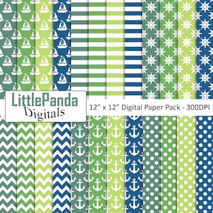 Nautische digitale Papier Anker Hintergrund Boot Scrapbook Papier Polka Dots Chevron Schiff Rad Muster Papier Handwerk kommerzielle Nutzung D630