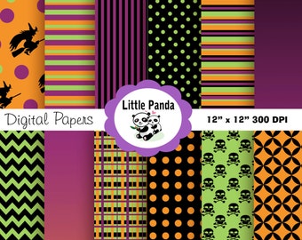 Bewitched Digital Scrapbook Paper Pack, Commercial Use, Personal Use, 12 jpg files 12 x 12 - Instant Download - D1