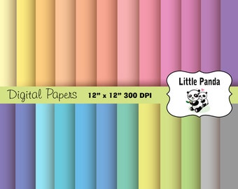 Pastell Digital Paper Pack Scrapbooking Papier, 24 Jpg Dateien 12 x 12 - sofortiger Download - D223