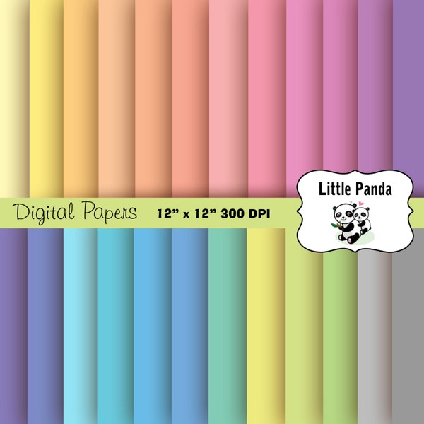 Pastel Digital Paper Pack Scrapbooking Papers, 24 jpg files 12 x 12 - Instant Download - D223