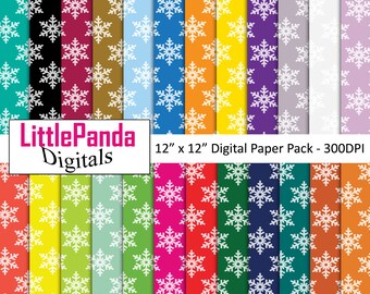 Schneeflocke digitale Papiere Weihnachten Hintergrund neue Jahre Scrapbook Papier Handwerk Schnee druckbare Papiere sofortigen Download kommerzielle Nutzung D595