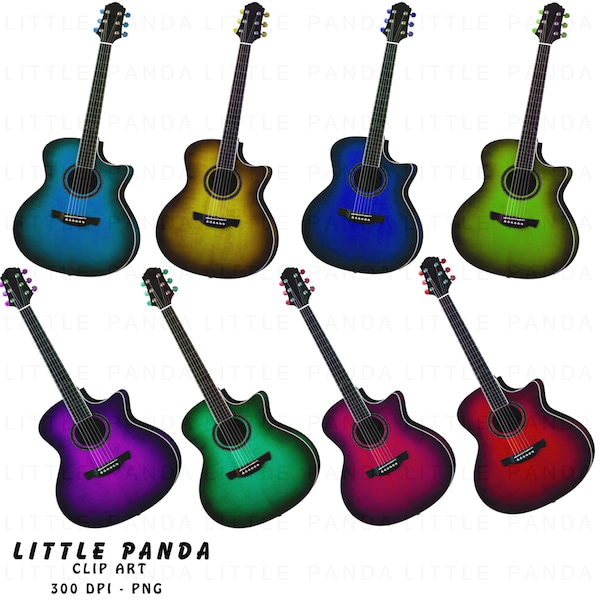 Guitar Digital Clip Art - Personal and Commercial Use - Instant Download - C72