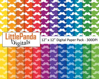 Bigote digital papel stache fondo primario colores hipster papeles del padre día álbum de recortes papel comercial uso comercial D609