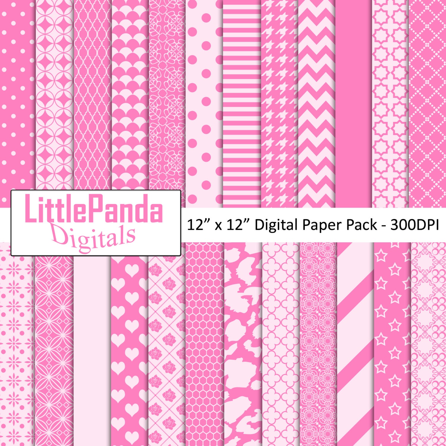 Shades of Pink Digital Paper Pack 