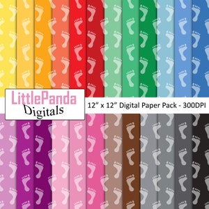 Baby Schritte digitales Papier Baby Füße Hintergrund Baby junge Scrapbook Papier Baby Mädchen Schritte Muster kommerzielle Nutzung kommerzielle Nutzung D680