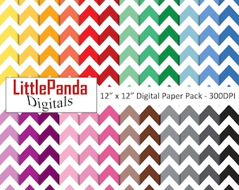 Chevron digital paper, chevron background, chevron patter, paper crafts, diy invitations, rainbow colors, commercial use D721