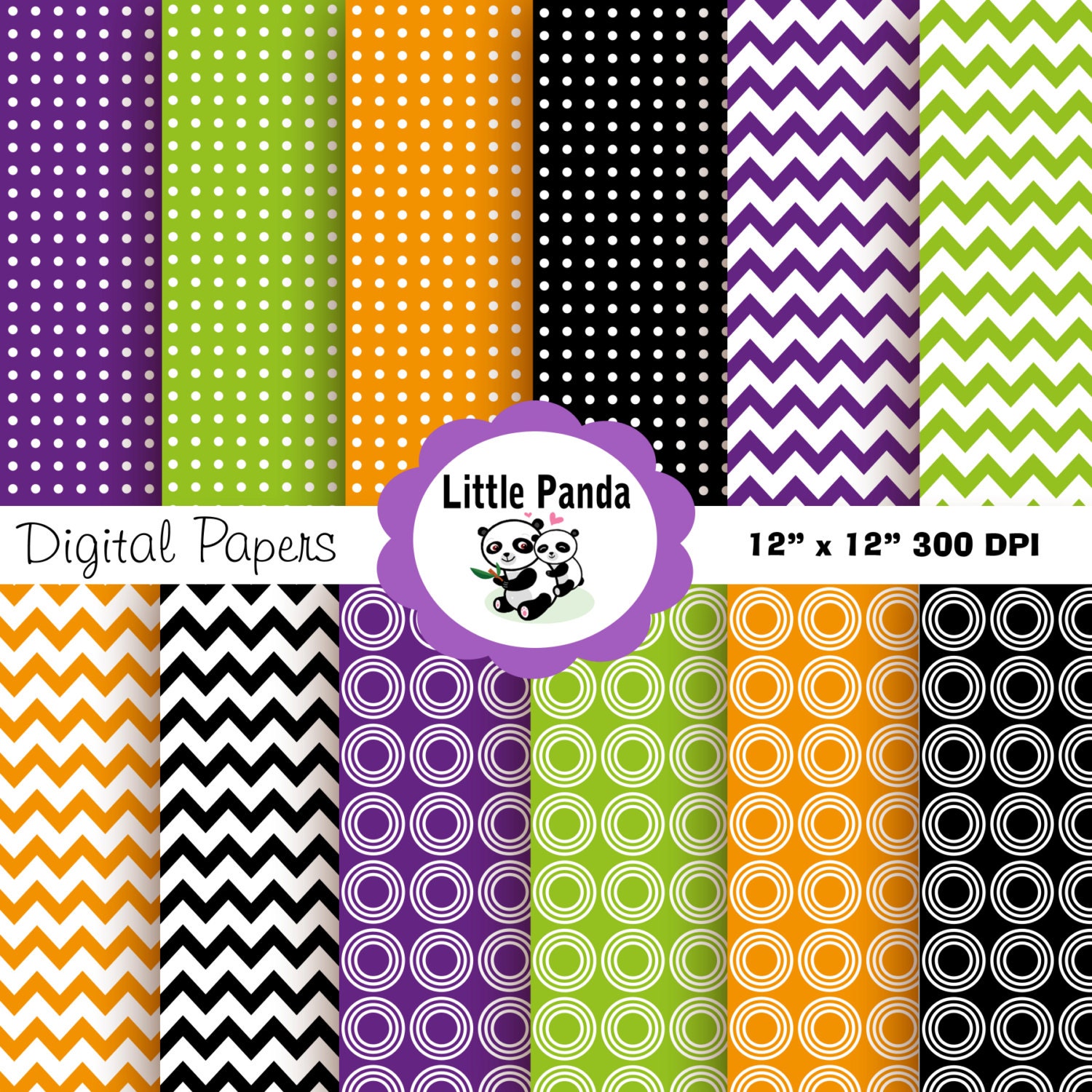 Halloween Digital Paper Pack, Digital Scrapbooking Papers, 12 jpg files 12 x 12 - Instant Download - D111