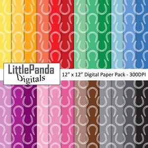 Hufeisen digitale Papier Cowboy Scrapbook Papier Cowgirl Hintergrund Rodeo Geburtstag wild Westen Geschenkverpackung druckbare kommerzielle Nutzung D690
