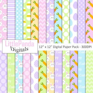 Ostern Digitales Papier Hase Muster Karotte Hintergrund Küken Ostern Scrapbook Papier Party druckbare Chevron Tupfen kommerzielle Nutzung D700