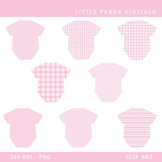 Onesie Baby Girl Digital Clip Art Personal and Commercial Use