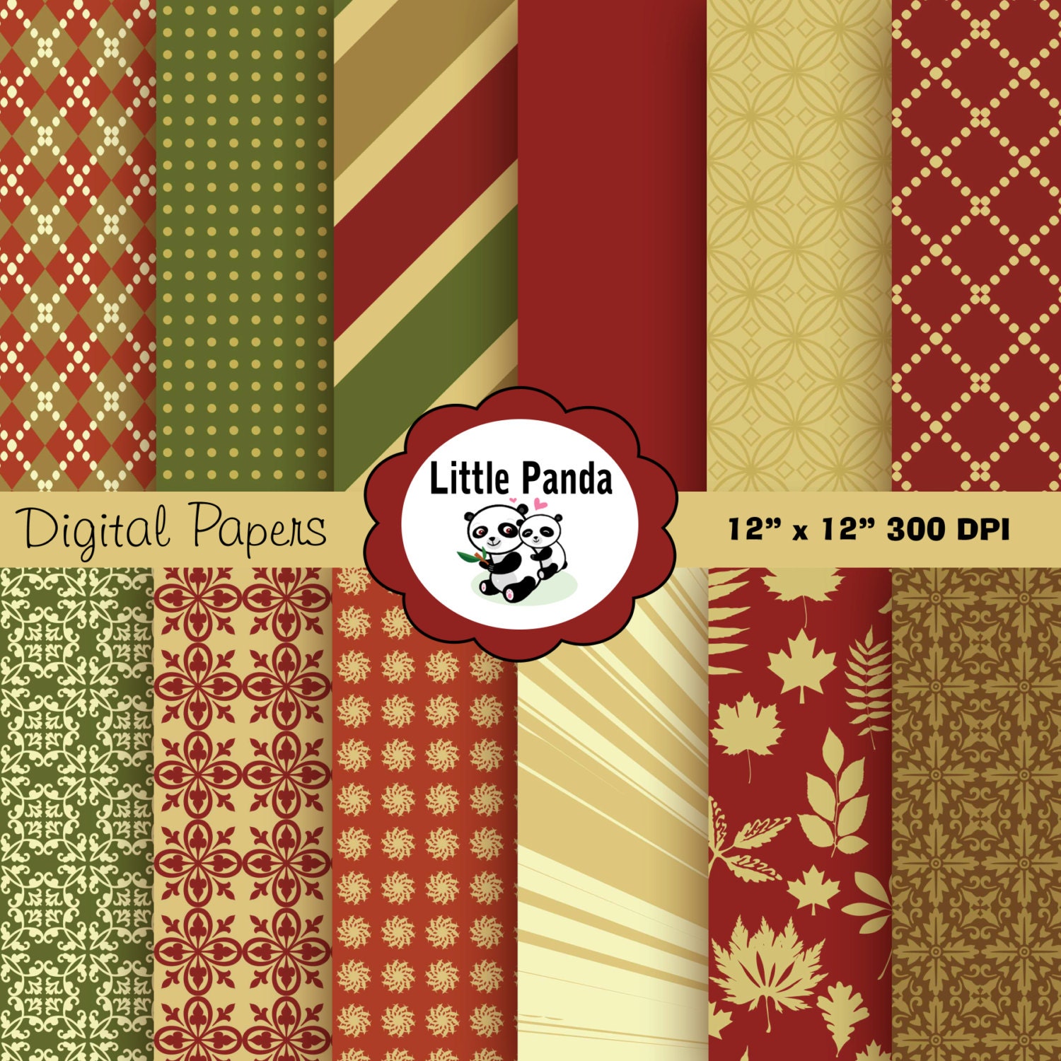 Thanksgiving Digital Scrapbooking Papers 12 jpg files 12 x 12 - Instant Download - D169