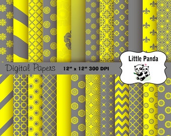 Yellow and Red Digital Scrapbooking Papers 24 jpg files 12 x | Etsy