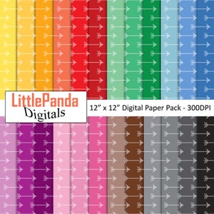 Pijl digitale papier Tribal scrapbook papier naadloze Boho witte pijl regenboog planner papier uitnodiging afdrukbare commercieel gebruik D710