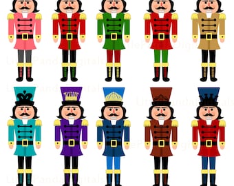 Clipart z orzechami, clipart z orzechami świątecznymi, clipart z bożonarodzeniowym, clipart z żołnierzem, użycie komercyjne, natychmiastowe pobranie - D486