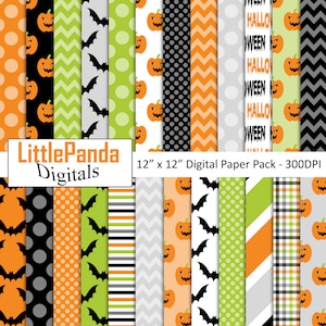 Halloween Digital Paper, Halloween Backgrounds, Halloween Papers, Halloween Pumpkin Papers,, Paper Crafts, Commercial Use D546