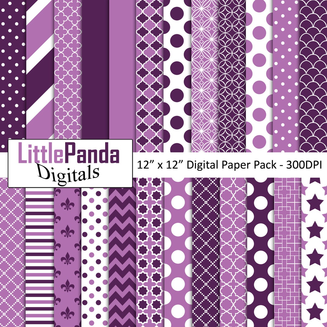 Purple Digital Paper Scrapbook Papers Wallpaper Background - Etsy