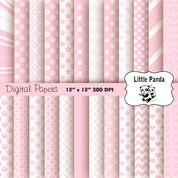 Pastel Pink Digital Scrapbook Paper Pack 24 Jpg Files 12 X 12 - Etsy