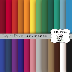 Solide Digital Paper Pack, Scrapbook Papiere, 24 Jpg-Dateien 8.5 x 11 - Instant Download - D289