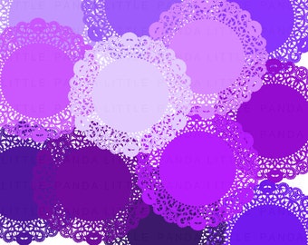 Purple Doily Digital Clip Art - Personal and Commercial Use - Instant Download - C120